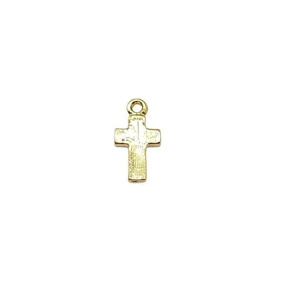 Red Rhinestone Gold Tone Mini Crucifix Cross Charm Pendant - Picture 4 of 4